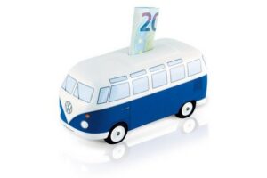 Tirelire céramique VW Combi bleu