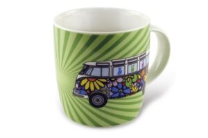 Mug en porcelaine VW T1 Flower power